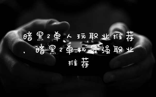 暗黑2单人玩职业推荐，暗黑2单机最强职业推荐
