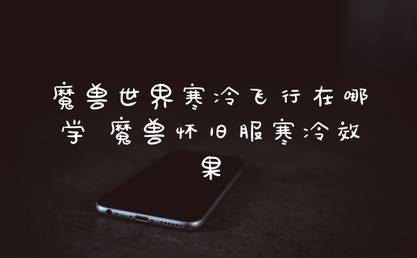 魔兽世界寒冷飞行在哪学 魔兽怀旧服寒冷效果