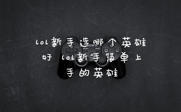 lol新手选哪个英雄好 lol新手简单上手的英雄