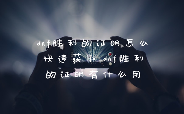 dnf胜利的证明怎么快速获取_dnf胜利的证明有什么用