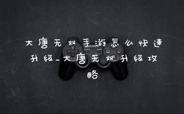 大唐无双手游怎么快速升级_大唐无双升级攻略