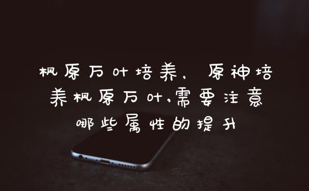 枫原万叶培养，原神培养枫原万叶,需要注意哪些属性的提升