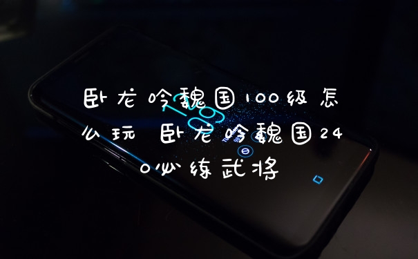 卧龙吟魏国100级怎么玩 卧龙吟魏国240必练武将