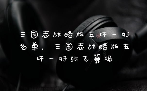 三国志战略版五坏一好名单，三国志战略版五坏一好张飞算吗