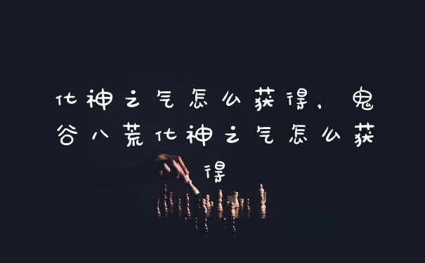 化神之气怎么获得，鬼谷八荒化神之气怎么获得