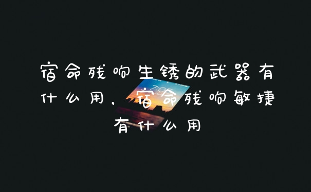 宿命残响生锈的武器有什么用，宿命残响敏捷有什么用