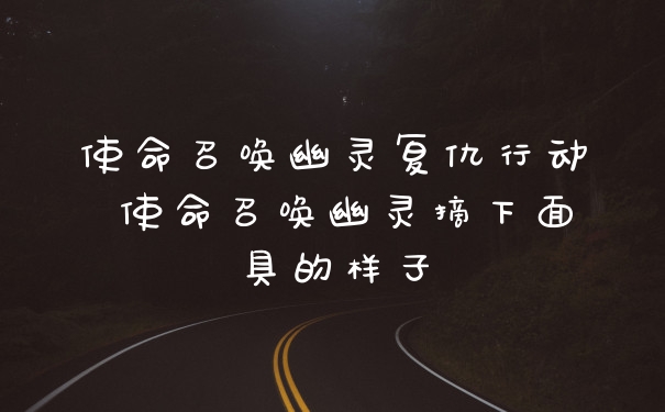 使命召唤幽灵复仇行动 使命召唤幽灵摘下面具的样子