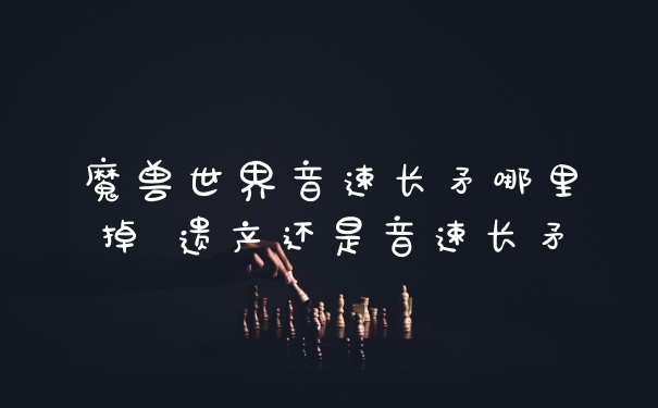 魔兽世界音速长矛哪里掉 遗产还是音速长矛