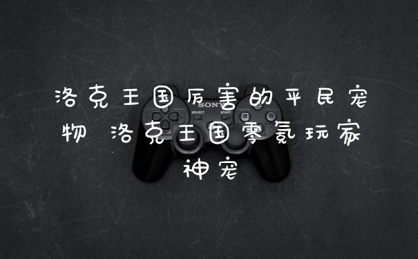 洛克王国厉害的平民宠物 洛克王国零氪玩家神宠