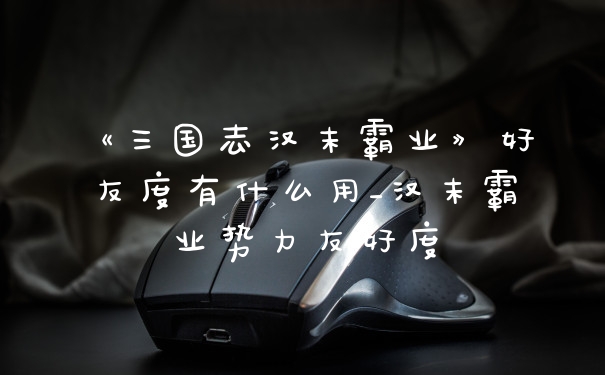 《三国志汉末霸业》好友度有什么用_汉末霸业势力友好度