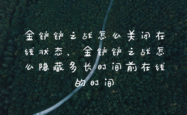 金铲铲之战怎么关闭在线状态，金铲铲之战怎么隐藏多长时间前在线的时间