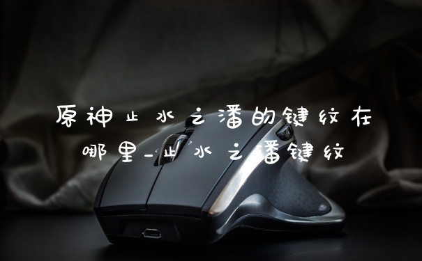 原神止水之潘的键纹在哪里_止水之潘键纹