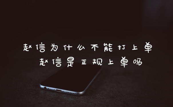 赵信为什么不能打上单 赵信是正规上单吗