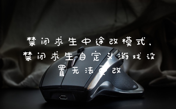 禁闭求生中途改模式，禁闭求生自定义游戏设置无法更改