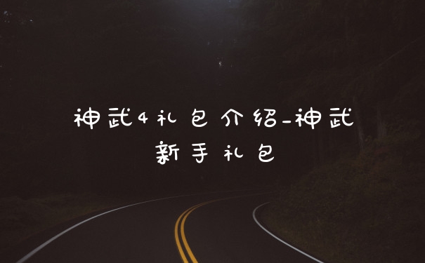 神武4礼包介绍_神武新手礼包