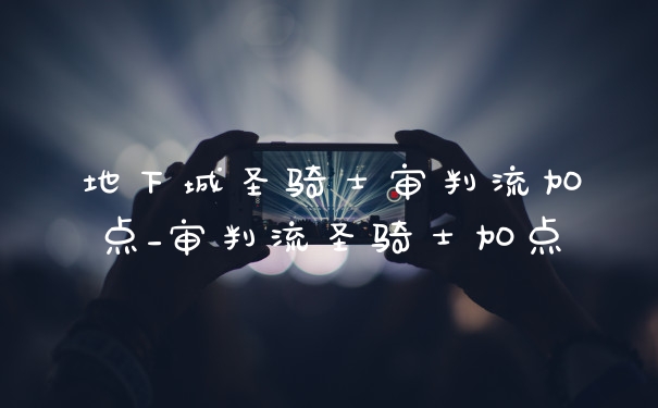 地下城圣骑士审判流加点_审判流圣骑士加点