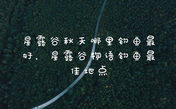 星露谷秋天哪里钓鱼最好，星露谷物语钓鱼最佳地点