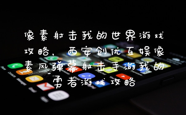 像素射击我的世界游戏攻略，西安创优互娱像素风弹幕射击手游我的勇者游戏攻略