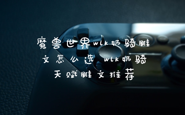 魔兽世界wlk奶骑雕文怎么选 wlk奶骑天赋雕文推荐