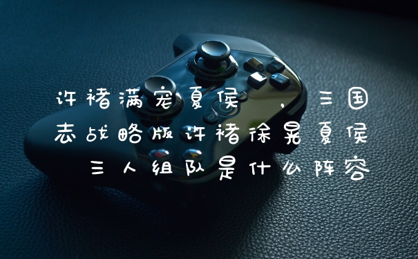 许褚满宠夏侯惇，三国志战略版许褚徐晃夏侯惇三人组队是什么阵容