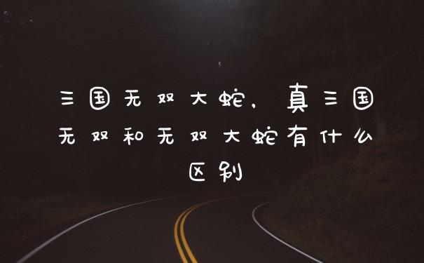 三国无双大蛇，真三国无双和无双大蛇有什么区别