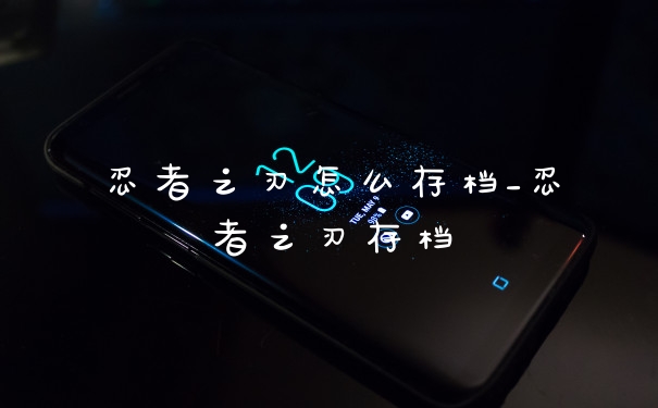 忍者之刃怎么存档_忍者之刃存档