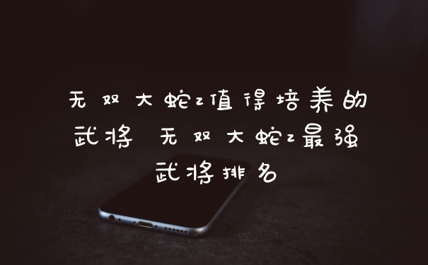 无双大蛇z值得培养的武将 无双大蛇z最强武将排名