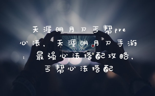 天涯明月刀丐帮pve心法，天涯明月刀手游：最强心法搭配攻略，丐帮心法搭配