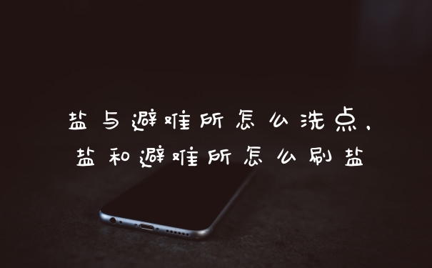 盐与避难所怎么洗点，盐和避难所怎么刷盐