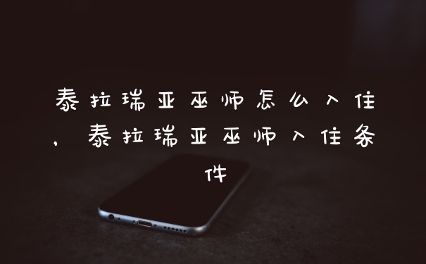 泰拉瑞亚巫师怎么入住，泰拉瑞亚巫师入住条件