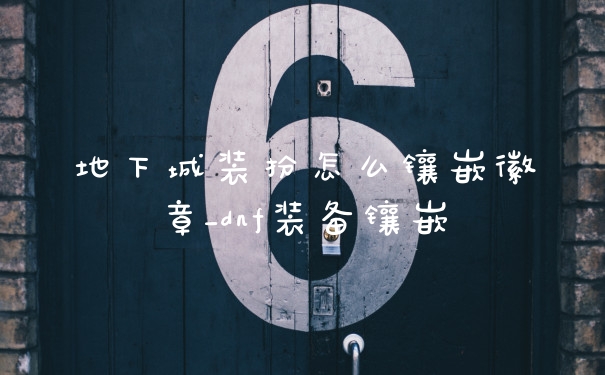 地下城装扮怎么镶嵌徽章_dnf装备镶嵌