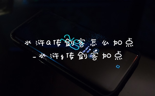 水浒Q传剑客怎么加点_水浒q传剑客加点