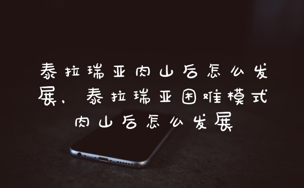 泰拉瑞亚肉山后怎么发展，泰拉瑞亚困难模式肉山后怎么发展