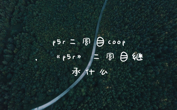 p5r二周目coop，《p5r》二周目继承什么