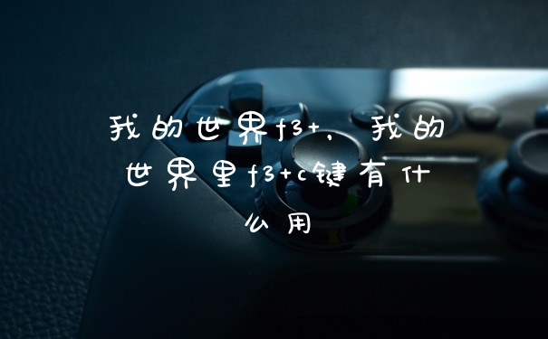 我的世界f3+，我的世界里f3+c键有什么用