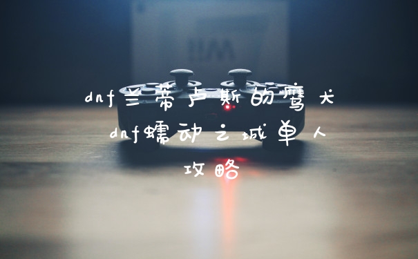 dnf兰蒂卢斯的鹰犬 dnf蠕动之城单人攻略