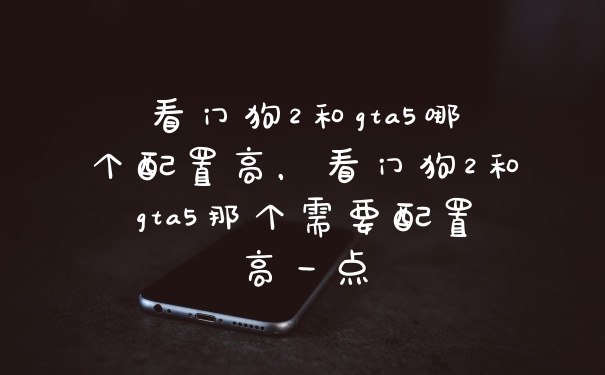 看门狗2和gta5哪个配置高，看门狗2和gta5那个需要配置高一点