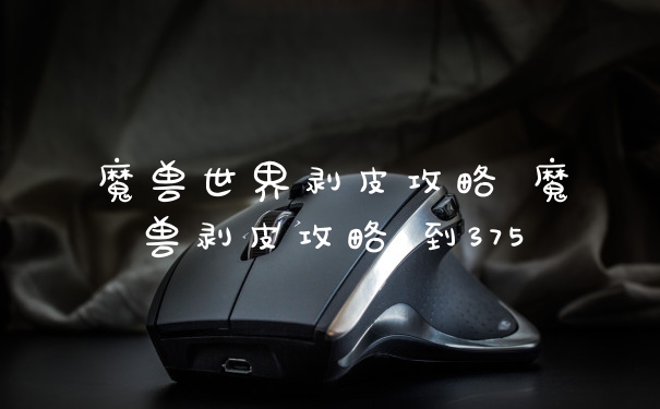 魔兽世界剥皮攻略 魔兽剥皮攻略1到375