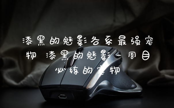 漆黑的魅影各系最强宠物 漆黑的魅影一周目必练的宠物