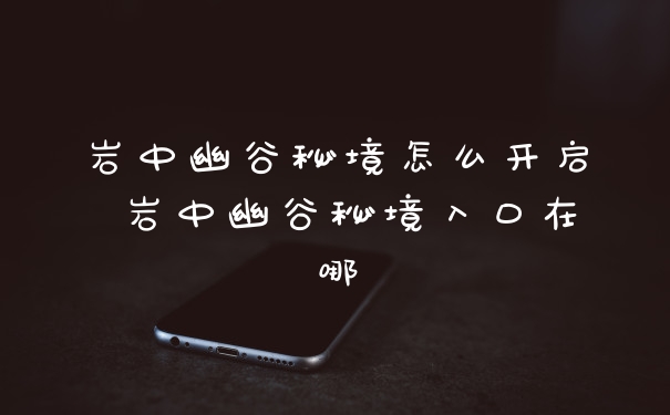岩中幽谷秘境怎么开启 岩中幽谷秘境入口在哪