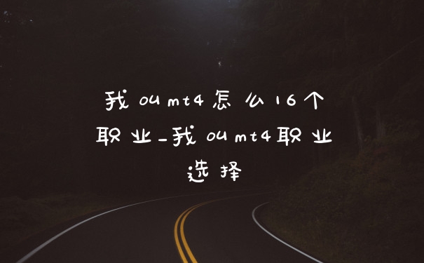 我叫mt4怎么16个职业_我叫mt4职业选择