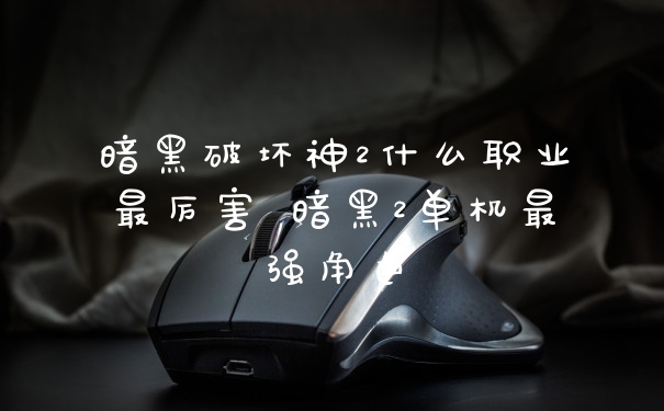 暗黑破坏神2什么职业最厉害 暗黑2单机最强角色
