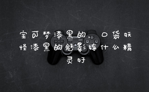 宝可梦漆黑的，口袋妖怪漆黑的魅影练什么精灵好