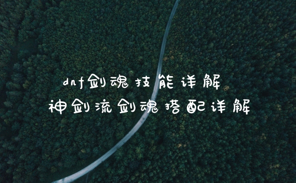 dnf剑魂技能详解 神剑流剑魂搭配详解