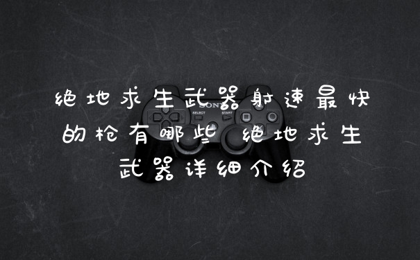 绝地求生武器射速最快的枪有哪些 绝地求生武器详细介绍