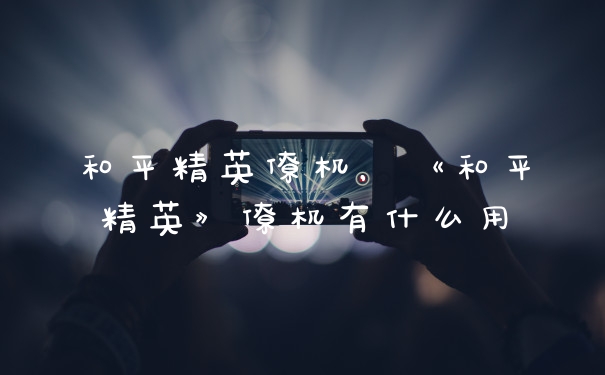 和平精英僚机,《和平精英》僚机有什么用