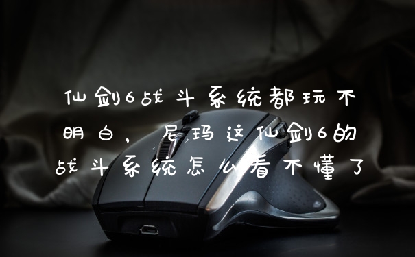 仙剑6战斗系统都玩不明白，尼玛这仙剑6的战斗系统怎么看不懂了