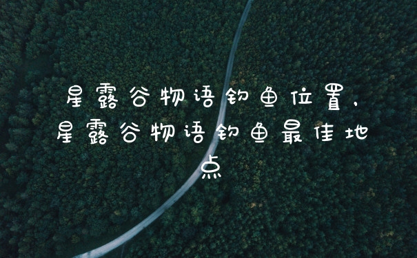 星露谷物语钓鱼位置，星露谷物语钓鱼最佳地点