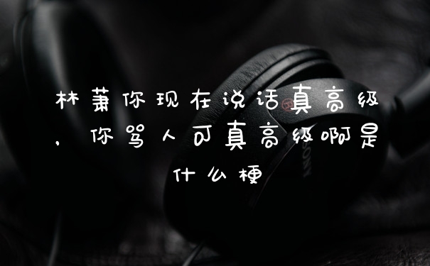 林萧你现在说话真高级，你骂人可真高级啊是什么梗