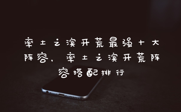 率土之滨开荒最强十大阵容，率土之滨开荒阵容搭配排行